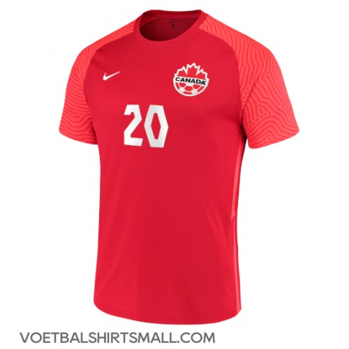 Canada Jonathan David #20 Voetbalkleding Thuisshirt WK 2022 Korte Mouwen